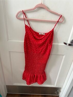 2bella Red Polka Dot Mini Dress with Smocked Waist